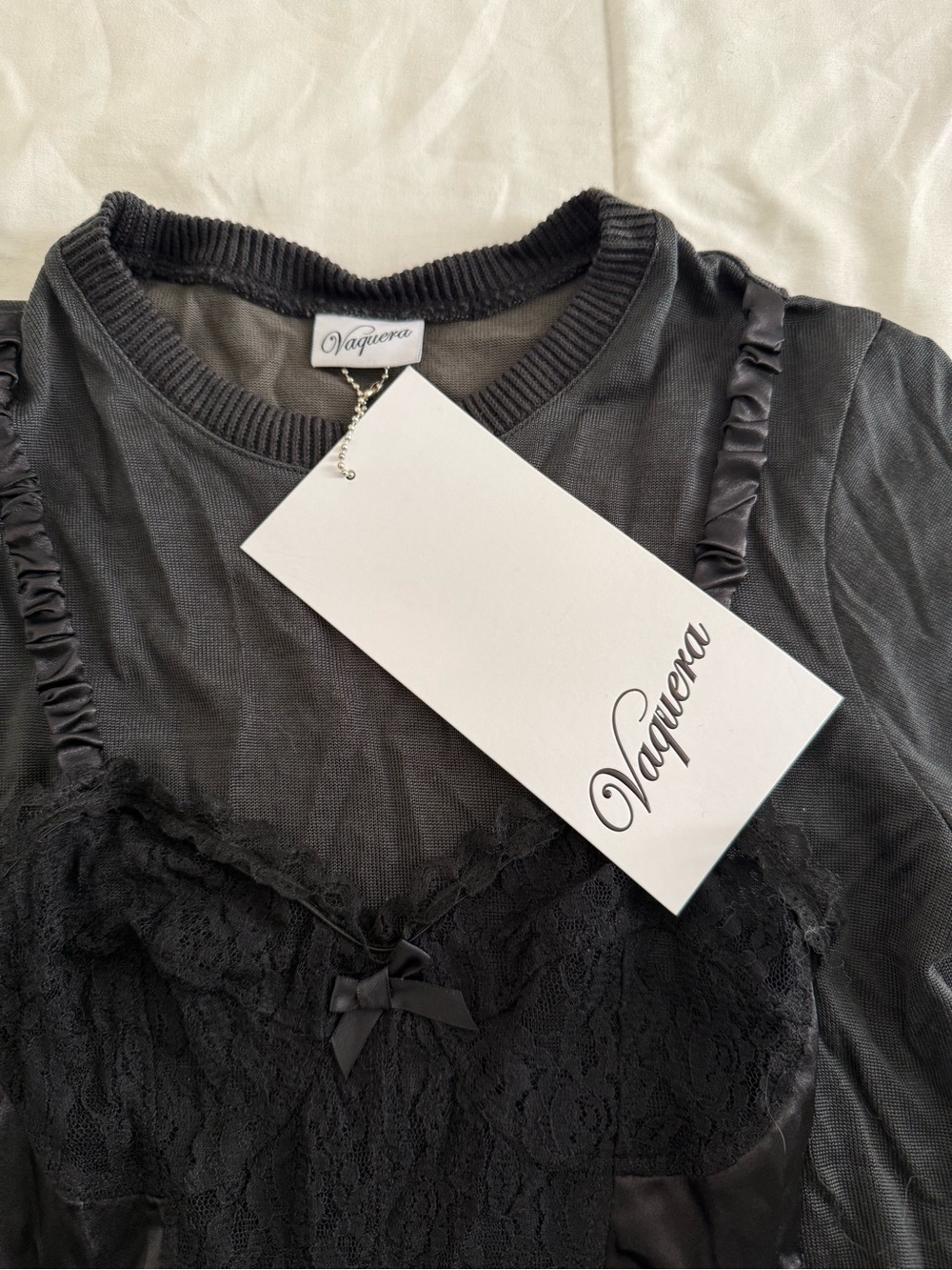 VAQUERA Ruffle Corset Overlay T-Shirt - Picture 4 of 7